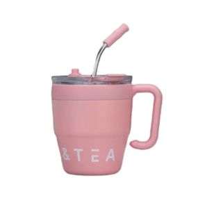 Термокружка Coffee & Tea с трубочкой розовая HP-14-23P