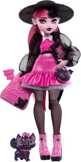 Кукла Монстр Хай Дракулаура с аксессуарами и котом летучей мышью Оригинал Mattel Monster High Draculaura | Зображення 2