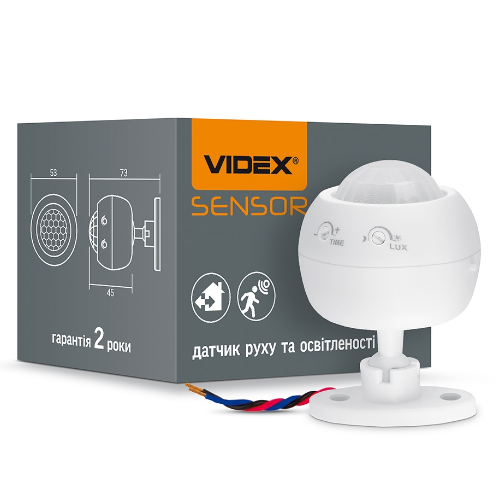 Датчик руху та освітленності 1200W 220V інфрачервоний VL-SPS27W Videx