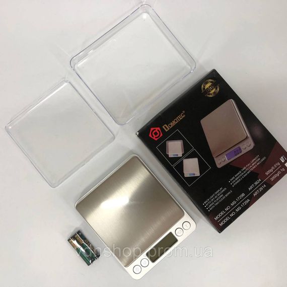 Точные электронные весы для ювелирных изделий Domotec MS-1729B 500 г, Электронные весы для золота UW-88 | Зображення 1