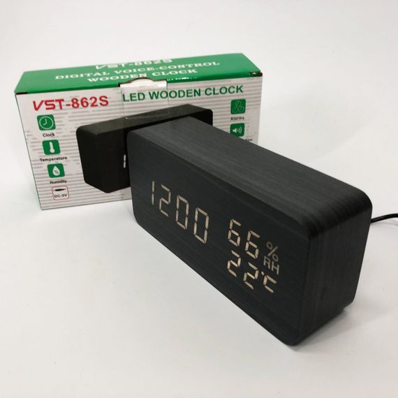 Маленький настільний годинник, Електронний годинник з цифровим дисплеєм з функцією вологості BC-38 | Зображення 1