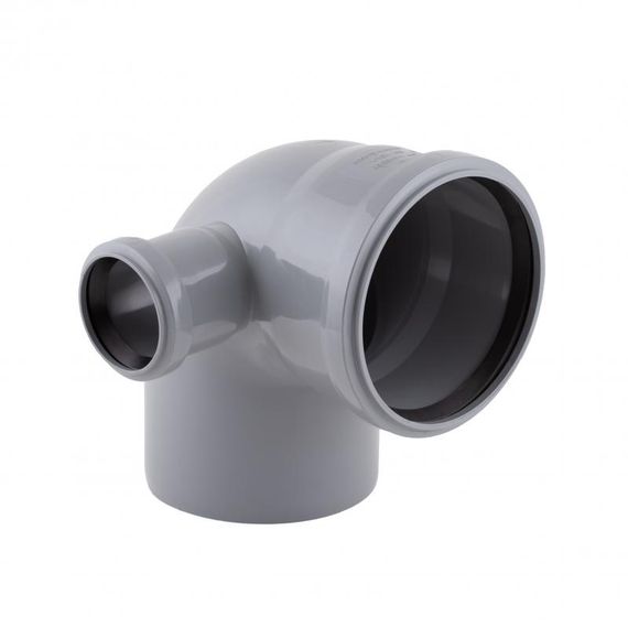 Коліно каналізаційне з відведенням TA Sewage 50х110х110, 90° (ліворуч) SD00005124