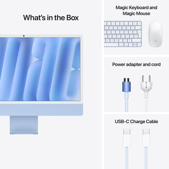 Комп&#039;ютер Apple 24&quot; iMac Retina 4.5K / Apple M4 (8-c/CPU, 8-c/GPU), 16, 256, Blue (MWUF3UA/A) | Зображення 3