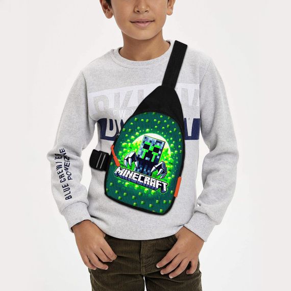 Сумка через плече дитяча Minecraft Кріпер 29х17 см сумка слінг для хлопчика (02118)