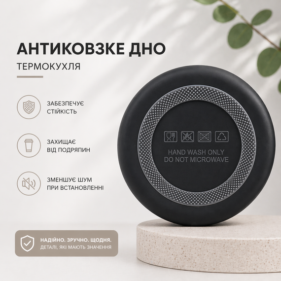 Термокухоль 650 мл із соломинкою та чайним інфузором,Чорний "JUST TO BE DIFFERENT" —  без BPA, антиковзкий | Зображення 6