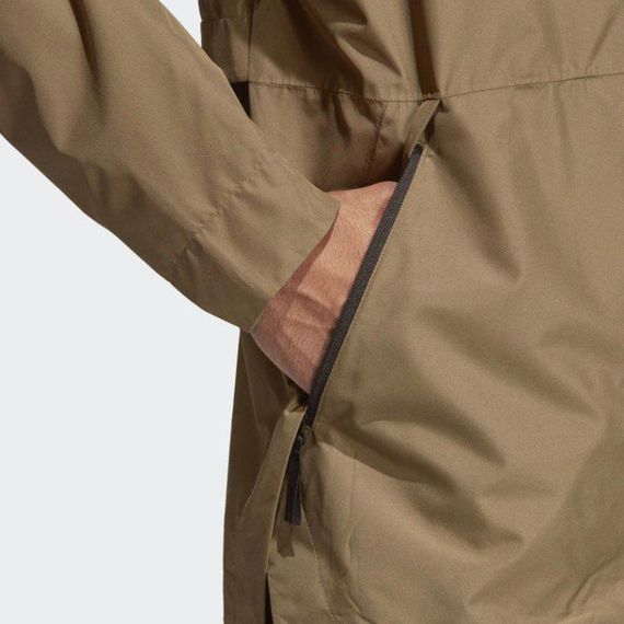 Ветровка спортивная мужская adidas Urban Clima Proof JKT DQ1616 (хаки, непромокаемая, дышит, логотип адидас) | Зображення 7