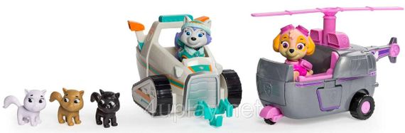Набір Щенячий патруль Скай та Еверест із фігурками кошенят Оригінал Paw Patrol Adventure Bay Animal Rescue | Зображення 1