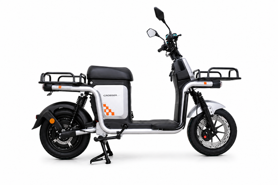 Електроскутер Crosser SUPER MAX 1200W 60 V 30 Ah LiFePO4, до 60 км/год, запас ходу до 90 км, потужний електровелосипед Сірий | Зображення 4