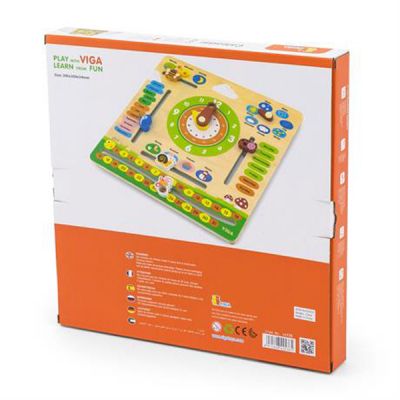 Розвиваюча іграшка Viga Toys дерев&apos;яний календар з годинником, англійською мовою (44538) | Зображення 3