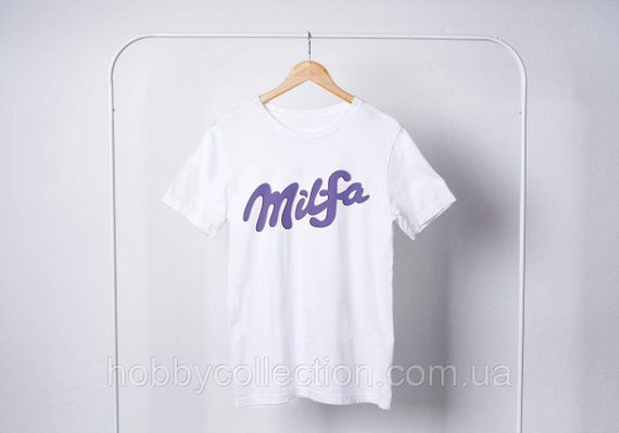 Футболка жіноча із принтом "Milfa 1" біла | Зображення 1