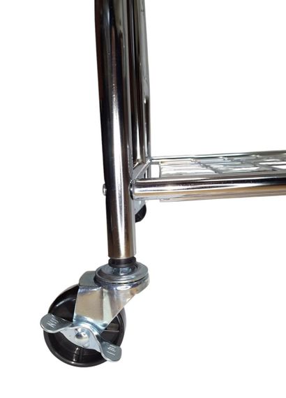 Стійка для одягу підлогова на колесах Onder Mebli 1521961 хромована вішалка для верхнього одягу | Зображення 3