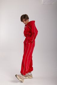 Вільний спортивний костюм з капюшоном - червоний цвет, M (є розміри)