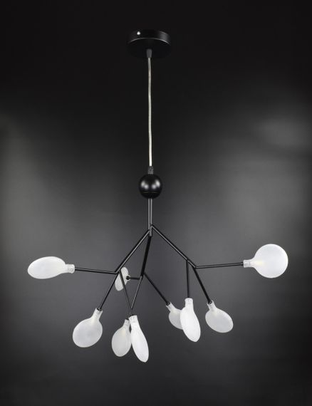 Люстра підвісна на 9 лампочок 26094 Чорний 60-150х56х56 см.