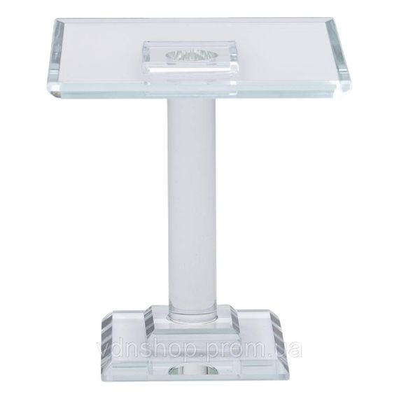 Тортівниця скляна на ніжці 12×12×13 см кругла стійка для торта, капкейків HP-4-70S | Зображення 1