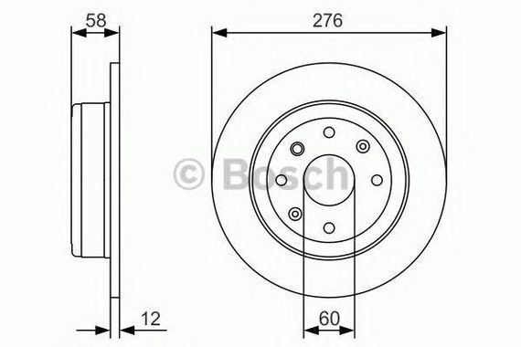 Диск гальмівний CHEVROLET Epica 06- задн. (вир-во Bosch) BOSCH 0986479A56 на CHEVROLET TOSCA (KL1_)