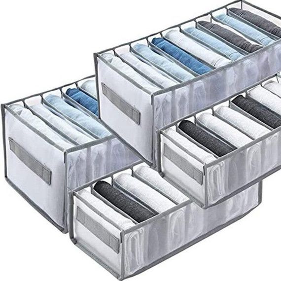 Комплект органайзеров 4 шт для хранения вещей и белья | Зображення 4