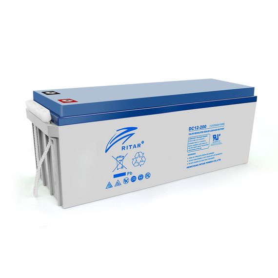Аккумуляторная батарея AGM RITAR DC12-200, Gray Case
