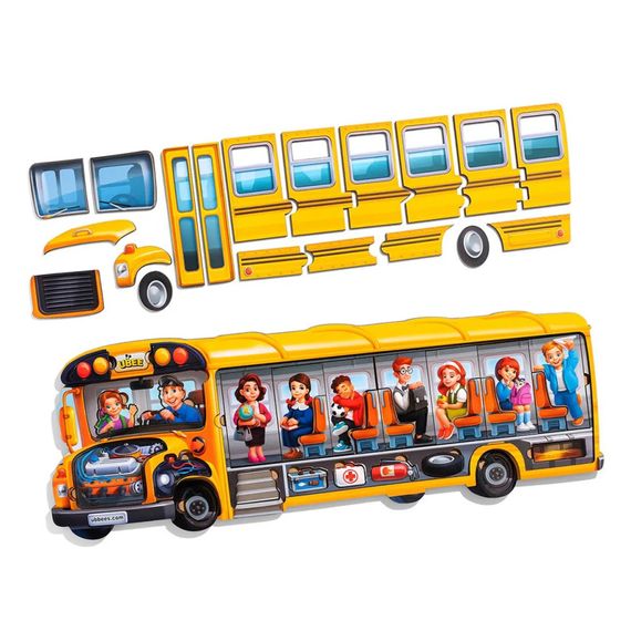 Деревянный пазл-вкладыш "Школьный автобус" (ПСД270) PSD270 | Зображення 1