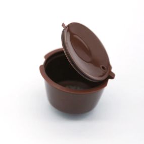 Многоразовая кофейная капсула для Nescafe Dolce Gusto/Nespresso — 1 шт. с фильтром, экологическая. Коричневая.