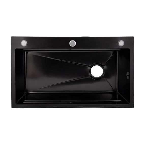 Lidz Handmade H7545B Мойка для кухни интегрированная Decor Black PVD Honeycomb 3,0/1,0 мм LDH7545BDECPVD48373 | Зображення 2