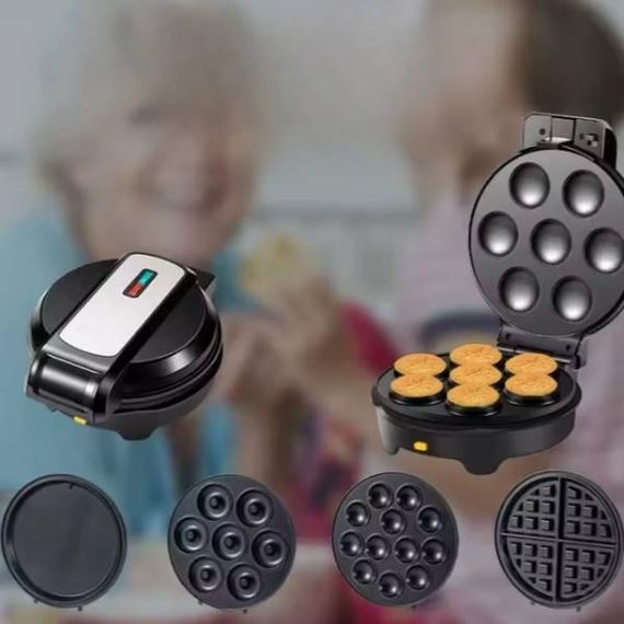 Мультимейкер 5в1 з насадками з антипригарним покриттям 1000Вт Sokany SK-08093 Чорний