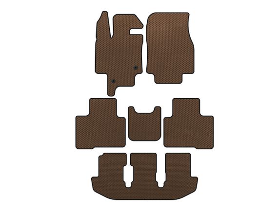 Килимки EVA (3 ряди, 7-ми місний, Коричневий) для Toyota Highlander 2019- рр