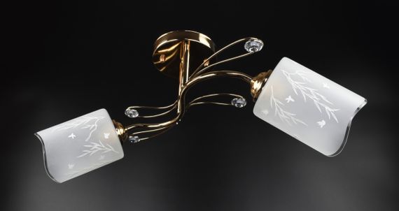 Люстра стельова на 2 лампочки 25565 Золото 25х20х57 см. | Зображення 1