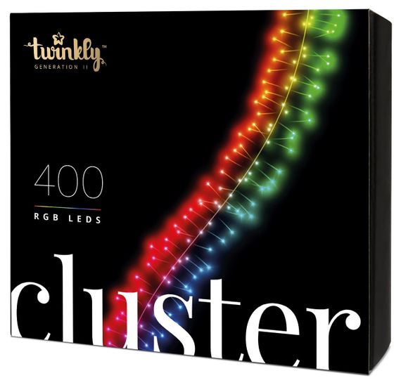 Smart LED Гирлянда Twinkly Cluster RGB 400, Gen II, IP44, длина 6м, кабель черный (TWC400STP-BEU) | Зображення 1