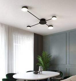 Люстра світлодіодна стельова LED світильник для квартири на стелю лед 26456 Чорний 7х64х82 см.