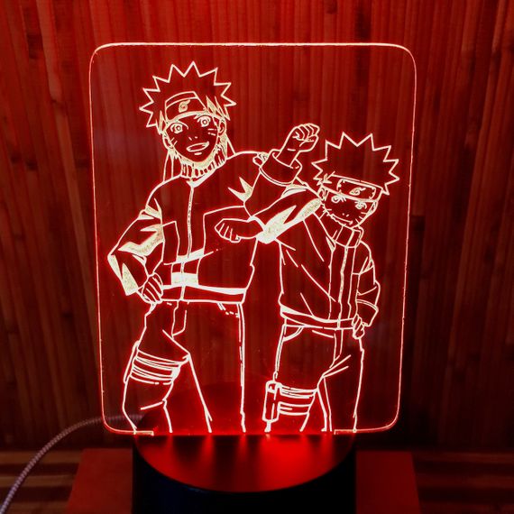 Акриловий світильник-нічник Наруто 3 червоний tty-n000197