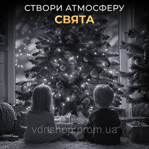 Гірлянда роса на пульті 100 метрів на 1000 led світлодіодів крапля на зеленому дроті біла 1000L100MGW | Зображення 7