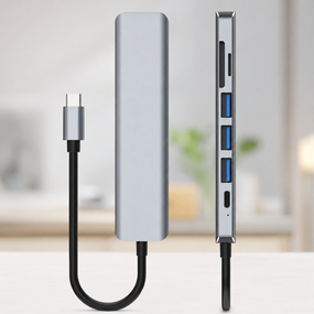 USB хаб 7в1 / Мультифункціональний юсб хаб / Розгалужувач USB