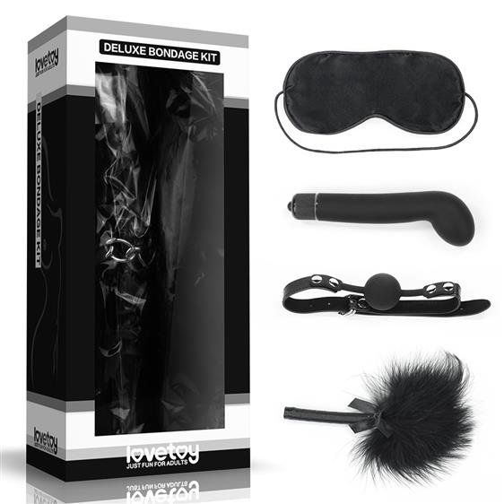 Набір БДСМ - Deluxe Bondage Kit (маска, вібратор, кляп, пір'їнка)