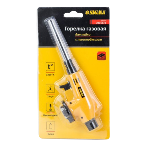 Пальник газовий для пайки з п'єзо d12мм SIGMA | Зображення 1