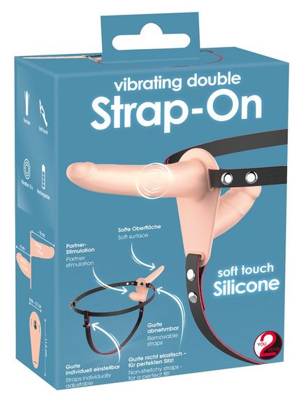 Страпон с вибро Vibrating Double Strap-On sexstyle
