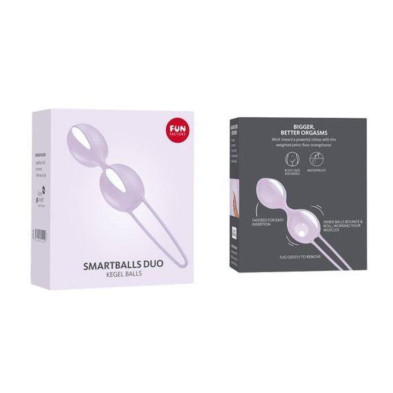 Вагінальні кульки Fun Factory SMARTBALLS DUO, бузково-білі, 2 шт, діаметр 3,2 та 3,6 см sexstyle | Зображення 6