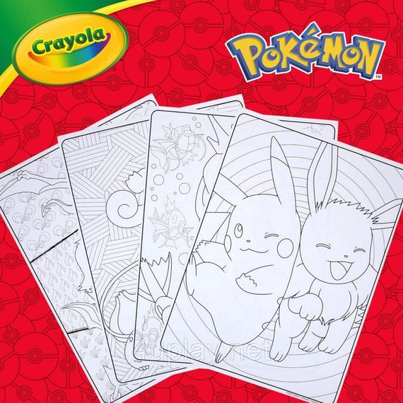 Набір для малювання Crayola Pokemon 115 предметів Оригінал Крайола Покемон крейда, олівці, маркери, розмальовки | Зображення 5