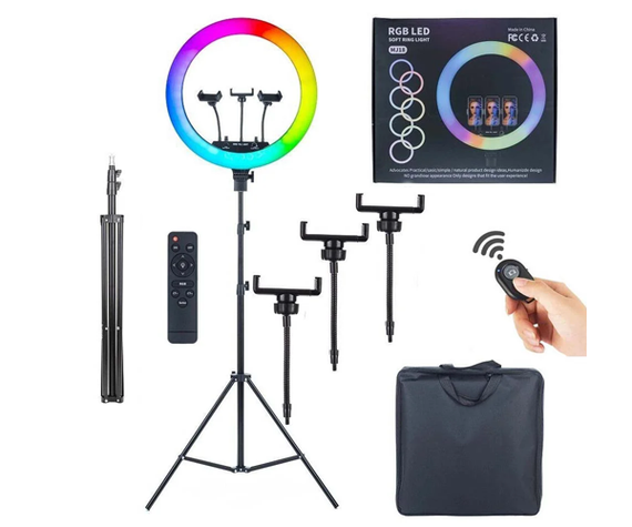 Студийная 360° светодиодная LED лампа со штативом XPRO LIVE LIGHT 45 см MJ 18 с сенсорным управлением и штативом в комплекте  (6548_8511) | Зображення 3