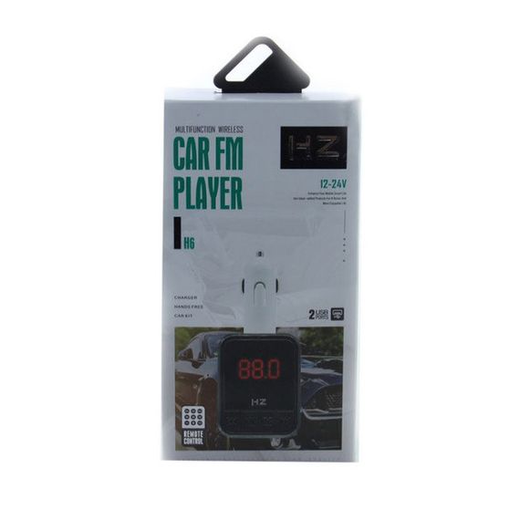 Автомобільний FM трансмітер Bluetooth HZ H6-12-24V модулятор із microSD, USB, Hands Free + Пульт | Зображення 1