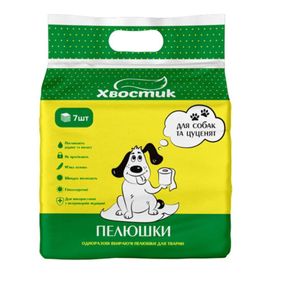 Пеленки одноразовые ТМ Хвостик 56x56 см 7 шт. для собак/для щенков