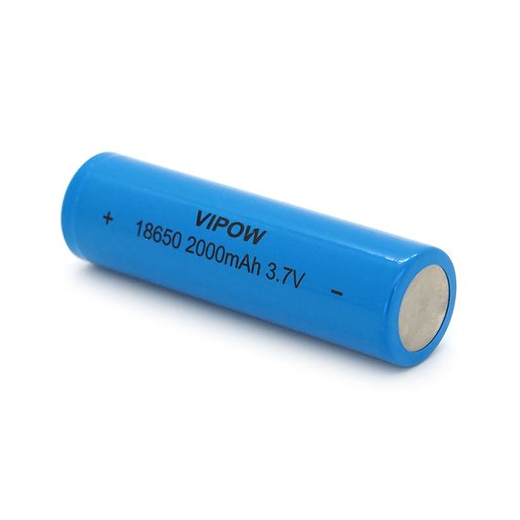 Акумулятор 18650 Li-Ion Vipow ICR18650 TipTop, 2000mAh, 3.7V, Blue Q50/500 | Зображення 2