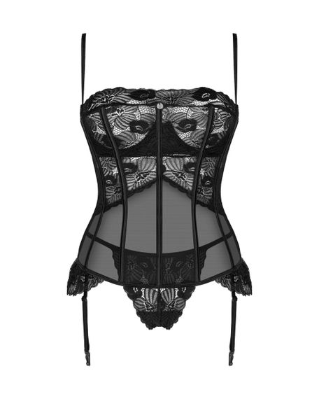Корсет та трусики Obsessive Serena Love corset Чорний XS/S | Зображення 5