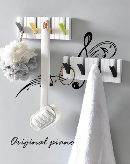 Настінна ключниця SV Four Hooks Piano на 4 гачки 22x16x4 см у вигляді клавіш, Білий з кольоровими клавішами (sv0591k3) | Зображення 5