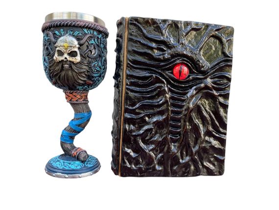 Подарунковий набір Келих 3D Молот Тора Вікінг і Блокнот 3D «Книга, що дивиться у відповідь»