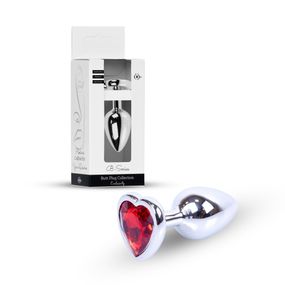 Анальна пробка - Jewellery Silver Heart Plug Red