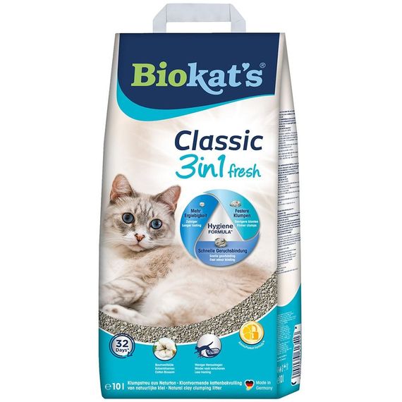 Наповнювач Biokats для котячого туалету Classic Fresh 3in1 Cotton Blossom бентонітовий 10 кг | Зображення 2