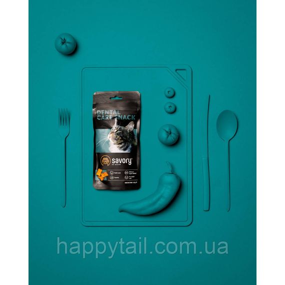 Хрумкі ласощі Savory Cats Snacks Pillows Dental Care для дорослих котів подушечки для здоров я зубів 60 г | Зображення 5