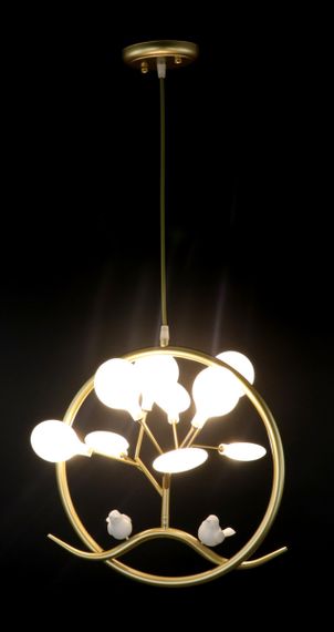 Люстра підвісна на 9 лампочок 25759 Золото 45-110х40х40 см. | Зображення 1