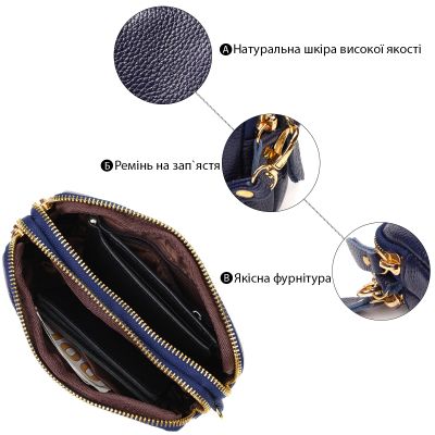 Сумка Vintage На два відділення з натуральної шкіри Синя (22089) | Зображення 6