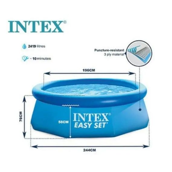 Басейн сімейний наливний  з накриттям 244х76см, Intex 28110 | Зображення 1